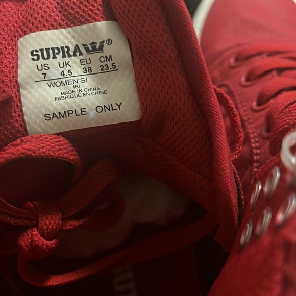 RELISTED. Supra Skytops Express Tuf womens red canvas pair high top sneakers 7 - Picture 8 of 10